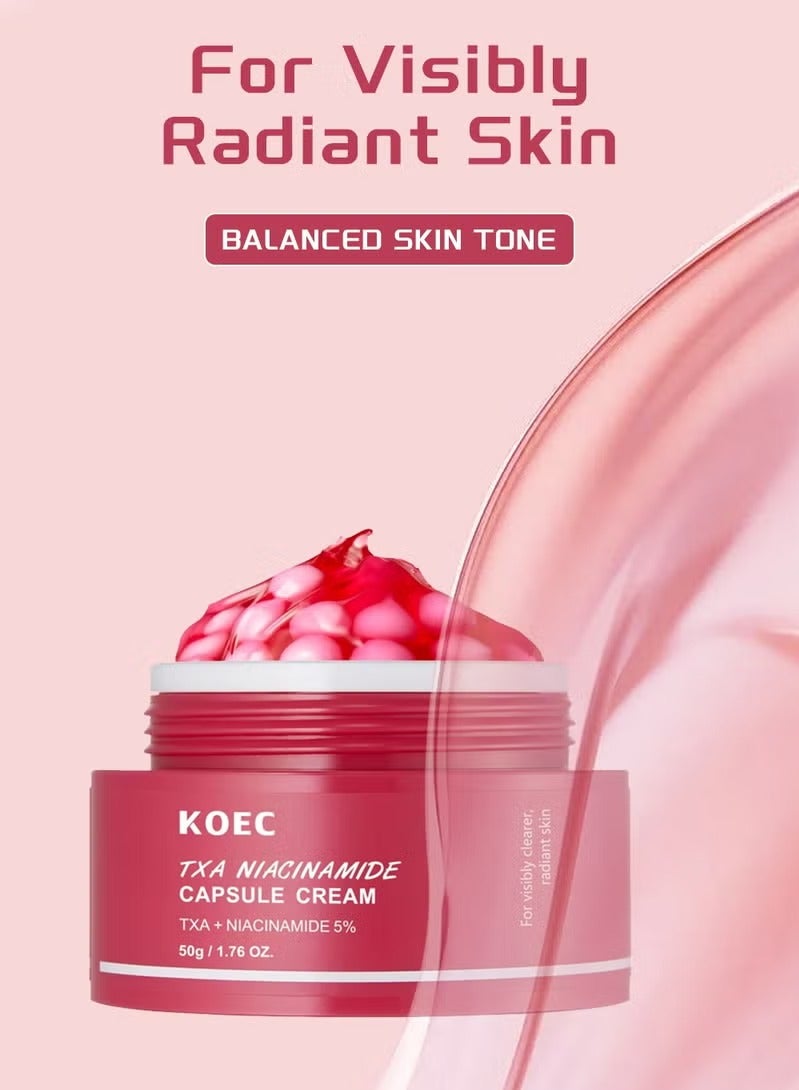 ك أو إي سي TXA + Niacinamide 5٪ كريم كبسولة ، مرطب الإشعاع المزدوج ، مثالي للاستخدام بعد العناية بالبقعة ، 50g - Image 2