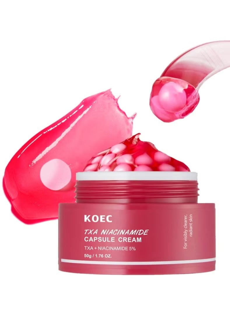 ك أو إي سي TXA + Niacinamide 5٪ كريم كبسولة ، مرطب الإشعاع المزدوج ، مثالي للاستخدام بعد العناية بالبقعة ، 50g - Image 1