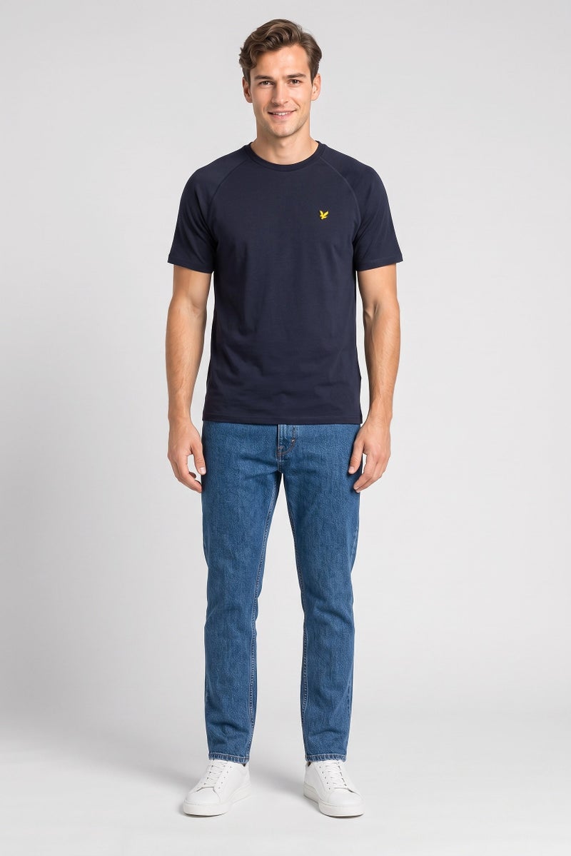 Lyle & Scott Men Crew Neck Short Sleeve Brand Logo T-Shirt, Dark Navy - Image 2