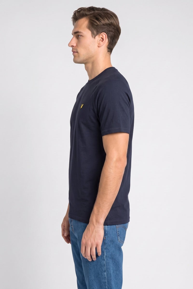 Lyle & Scott Men Crew Neck Short Sleeve Brand Logo T-Shirt, Dark Navy - Image 3
