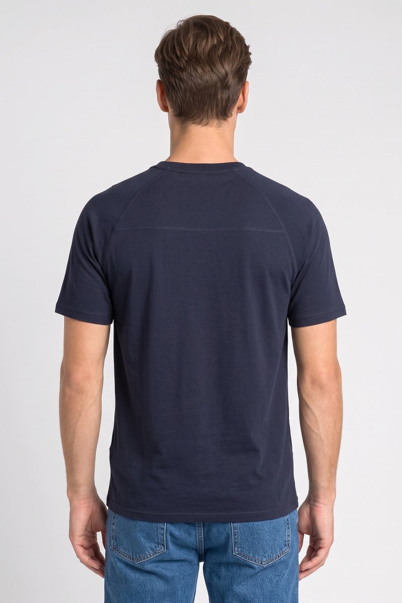 Lyle & Scott Men Crew Neck Short Sleeve Brand Logo T-Shirt, Dark Navy - Image 4