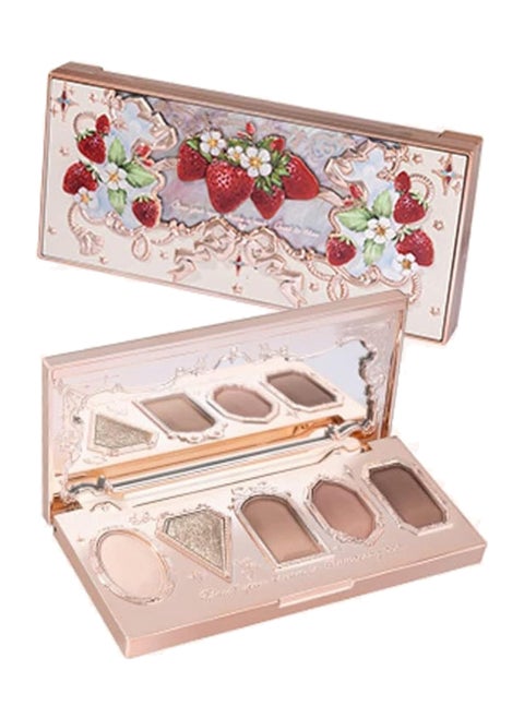 Strawberry Rococo Shimmer Matte Eyeshadow Palette For Bold Shimmer Looks - 01 Ice-cream Latte