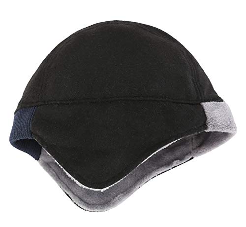 Connectyle Mens Fleece Lined Skull Cap Warm Winter Beanie with Ear Covers Running Cycling Sports Hat Black - Image 2