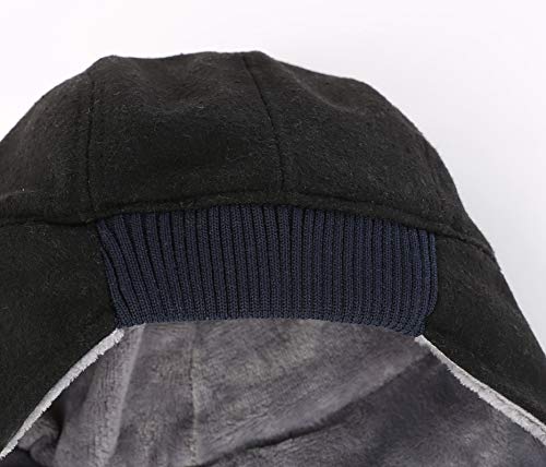 Connectyle Mens Fleece Lined Skull Cap Warm Winter Beanie with Ear Covers Running Cycling Sports Hat Black - Image 4