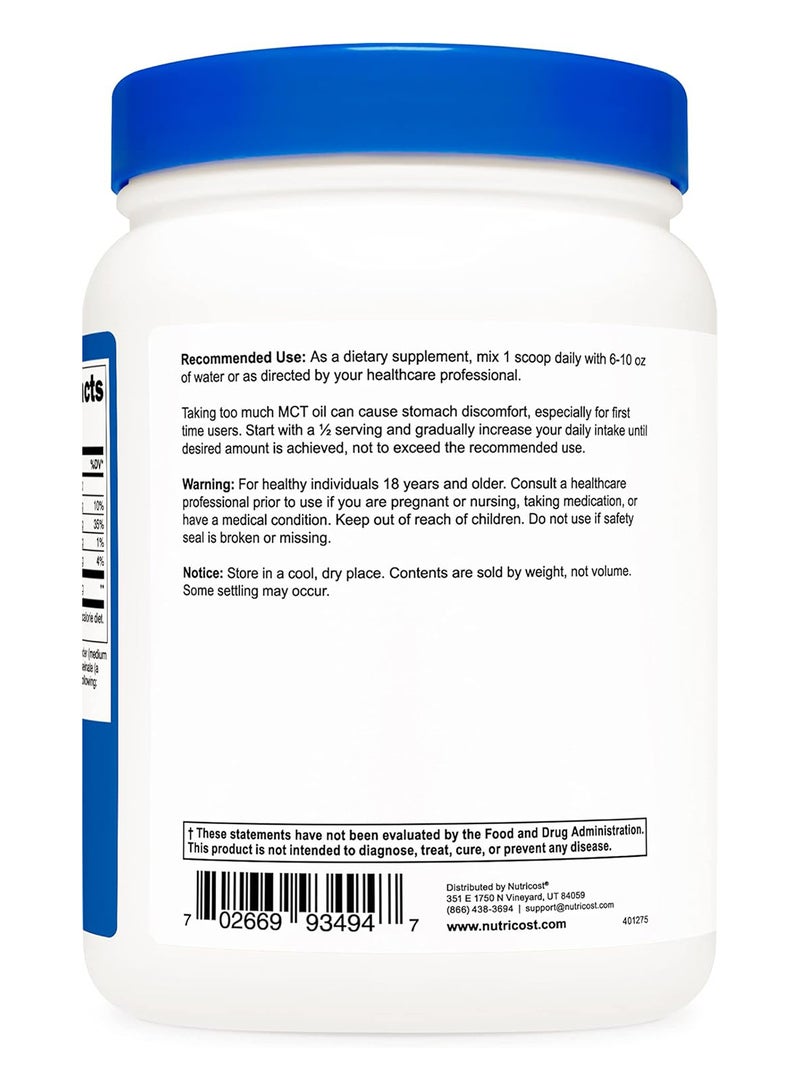 Nutricost C8 Mct Oil Powder 95% C8 Mct Oil Powder  - Image 3
