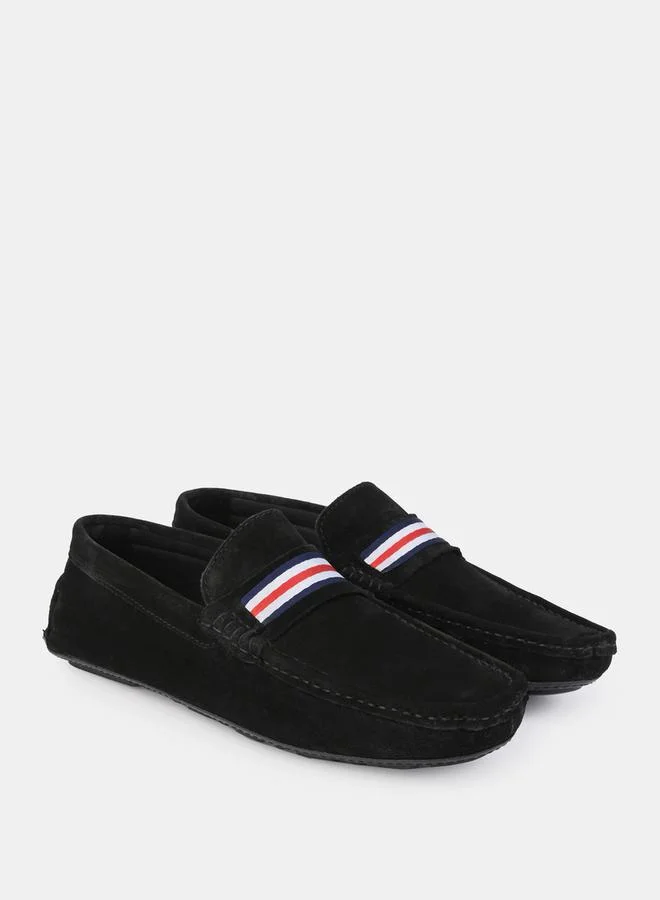 ستايلي Stitch Detail Suede Tape Detail Slip On Loafers