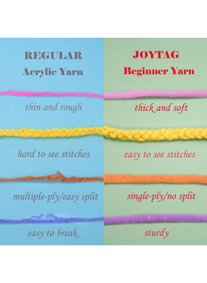 JOYTAG 8 Pack Cotton Crochet Yarn - Beige Khaki Brown Mix for Knitting with Easy-to-See Stitches - Crochet Kit (8x50g) - Image 3