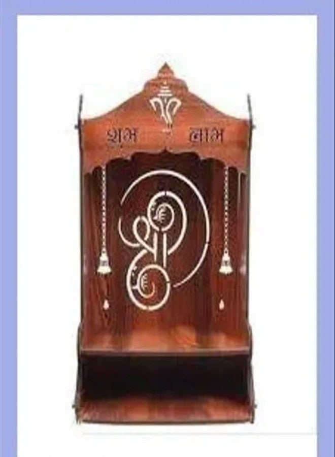 Wooden Handcrafted Pooja Mandir Decorative Temple, Compact Tabletop Design for Home Décor - Image 3
