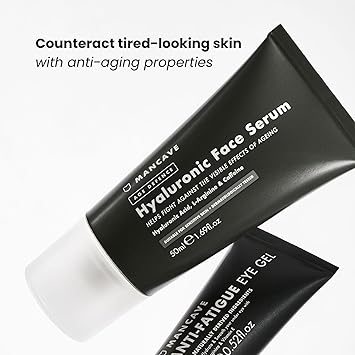 ManCave Hyaluronic Acid and Caffeine AntiAging Face Serum 50ml Formulated to reduce the Appearance of Fatigue and Enhance Damaged Skin with Caffeine and Glycogen Vegan Friendly Made in the UK - Image 3