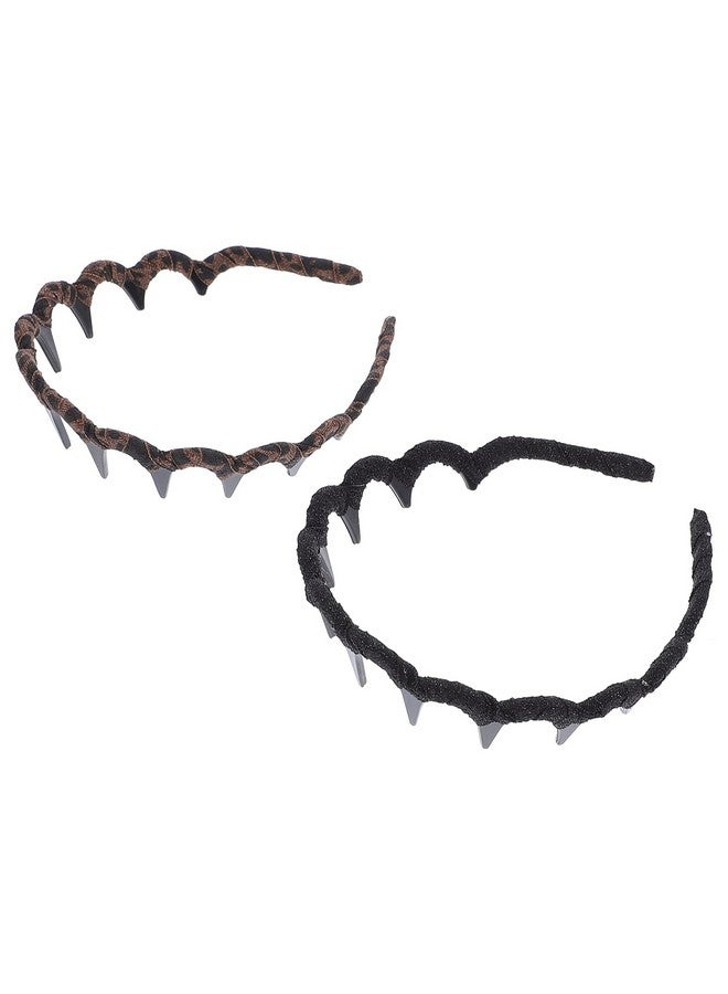 Lurrose Girls Hair Accessories 2Pcs Plastic Sharks Tooth Headband Zigzag Toothed Hair Comb Headband Plastic Wavy Hairband Hair Comb Hoop Accessory For Women Girls Girls Headbands - Image 3