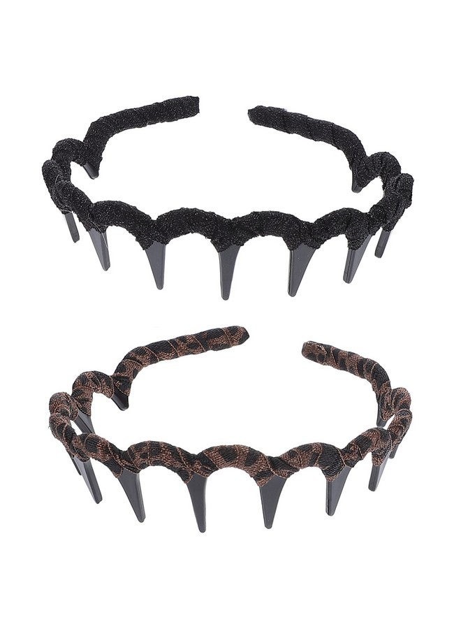 Lurrose Girls Hair Accessories 2Pcs Plastic Sharks Tooth Headband Zigzag Toothed Hair Comb Headband Plastic Wavy Hairband Hair Comb Hoop Accessory For Women Girls Girls Headbands - Image 1