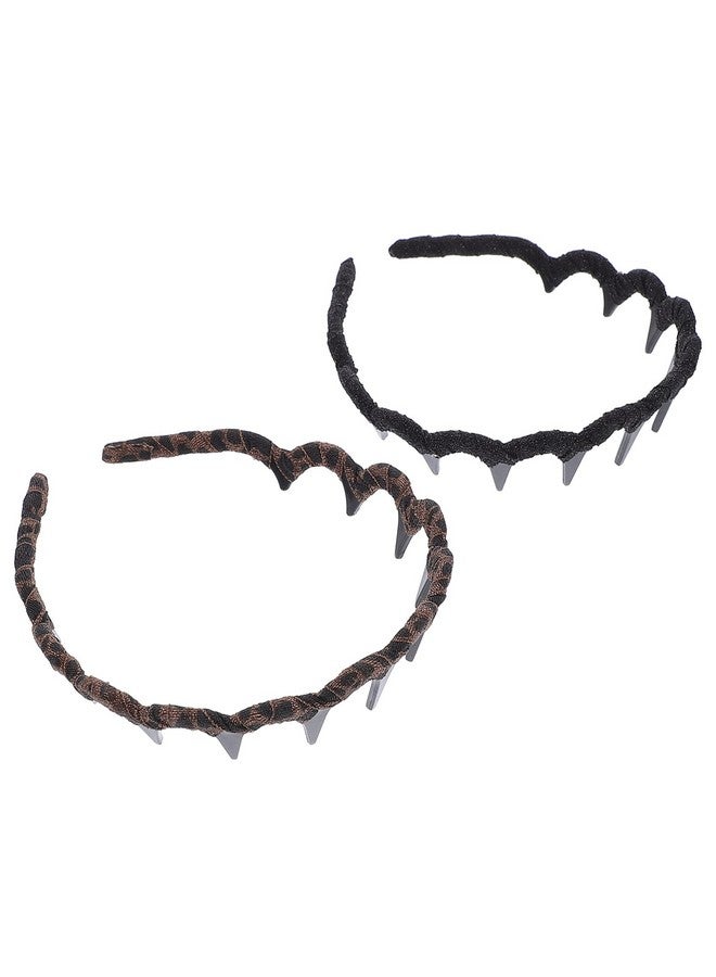 Lurrose Girls Hair Accessories 2Pcs Plastic Sharks Tooth Headband Zigzag Toothed Hair Comb Headband Plastic Wavy Hairband Hair Comb Hoop Accessory For Women Girls Girls Headbands - Image 2