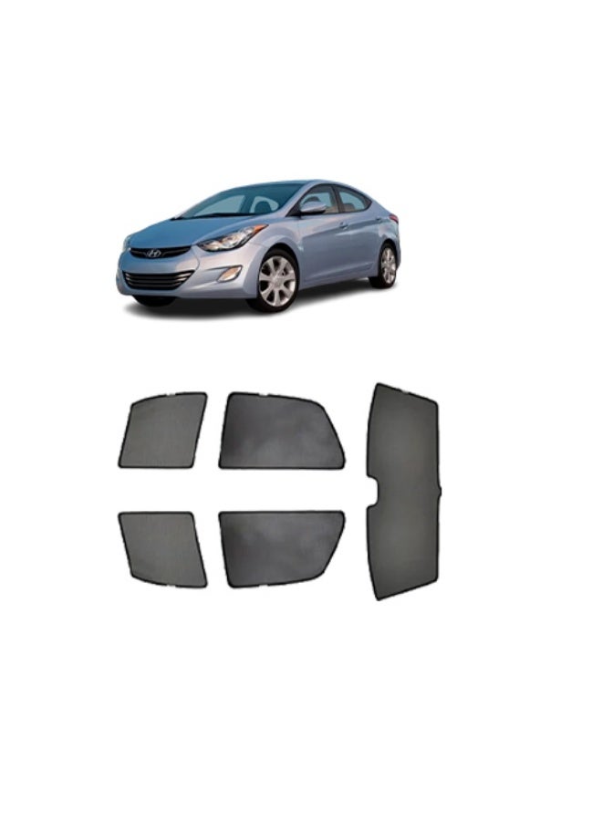 Hyundai Elantra Sunshade Curtain 2012-2015 Heat Insulation Interior Window Shade Black Lightweight Design - Image 1
