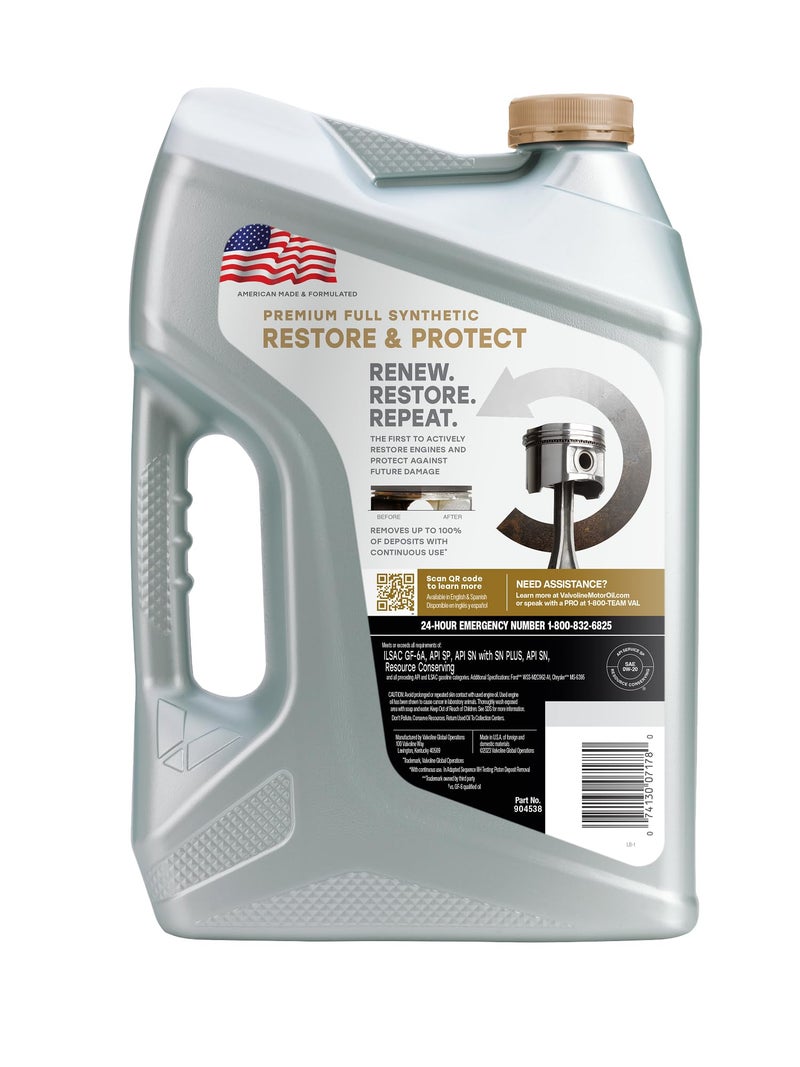 Valvoline Restore & Protect Full Synthetic 0W-20 Motor Oil 5 Quart - Image 2