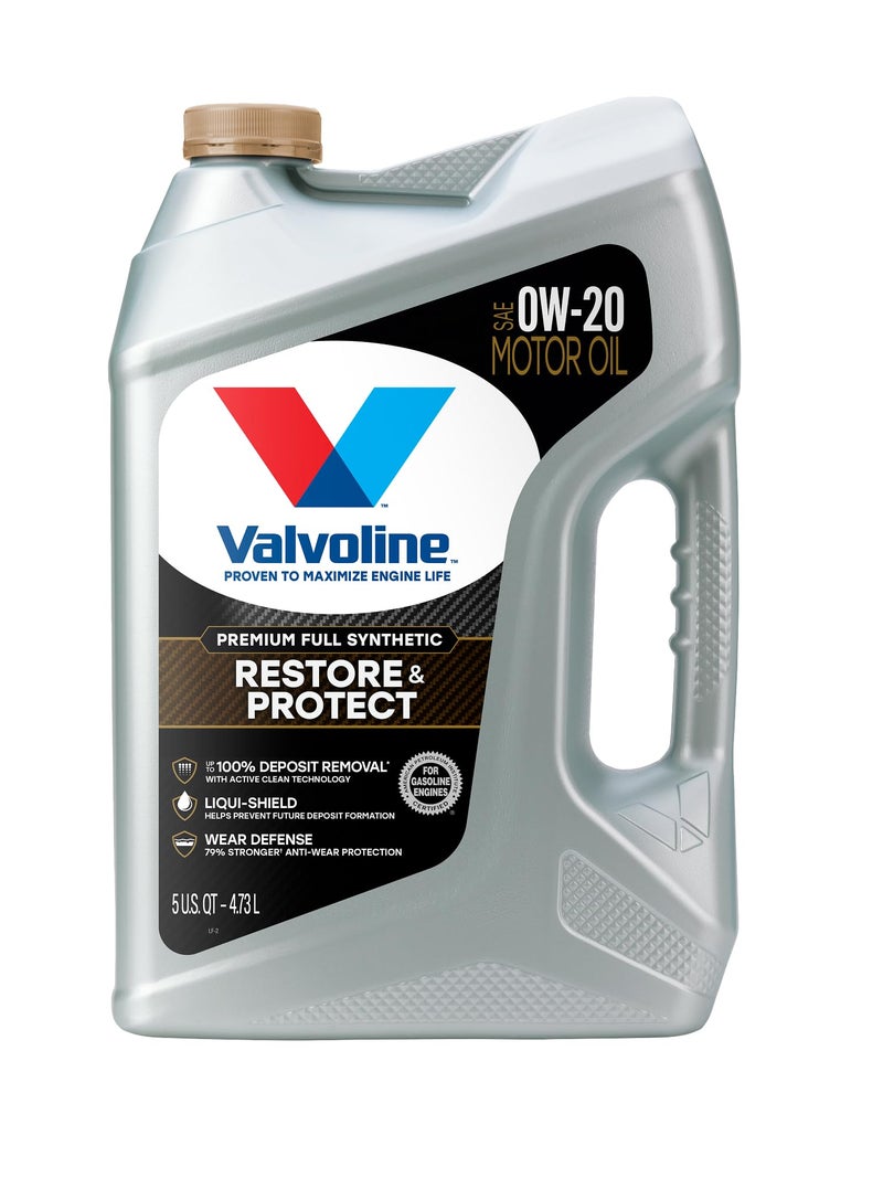 Valvoline Restore & Protect Full Synthetic 0W-20 Motor Oil 5 Quart - Image 1