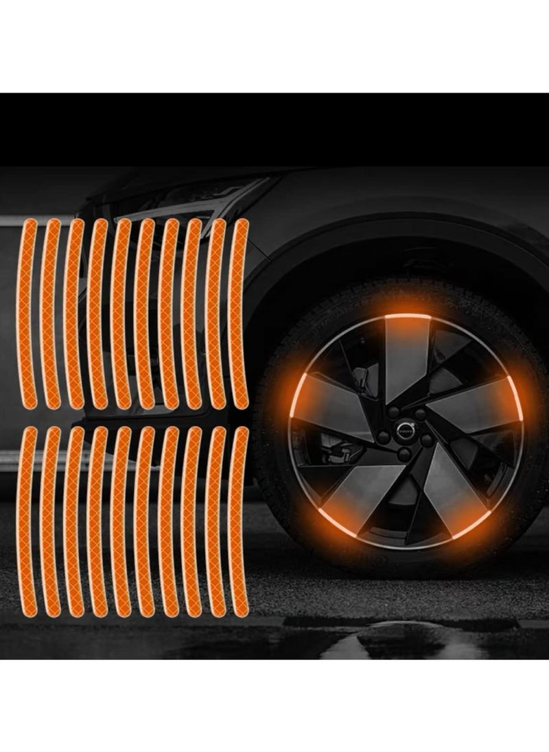 Generic Reflective Wheel Rim Stickers, 20pcs Night Safety Warning Decals, Anti-Scratch Reflective Stickers for Cars and Motorcycles, Universal Decorative Stickers for Vehicles and Trucks  - Image 1