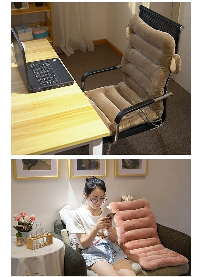 Generic - Office Chair Cushion Sofa Car Seat Cushion Integrated Recliner Chair Seat Cushion Backrest Cushion PP Cotton Back Support Office Chair Sofa Car Seat Cushion One-Piece Cushion Rocking Chair Cushion (Grey) - Image 1