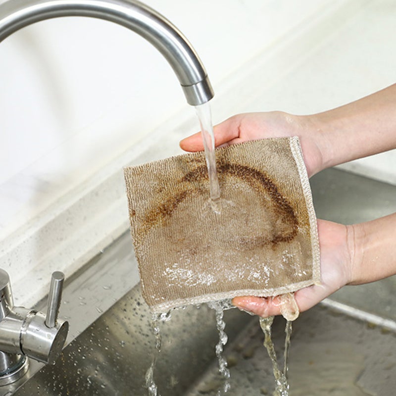 🍳 مناديل مطبخ متعددة الاستخدامات قابلة لإعادة الاستخدام ماصة للماء سريعة الجفاف للتنظيف المنزلي ٦ قطع - Image 3