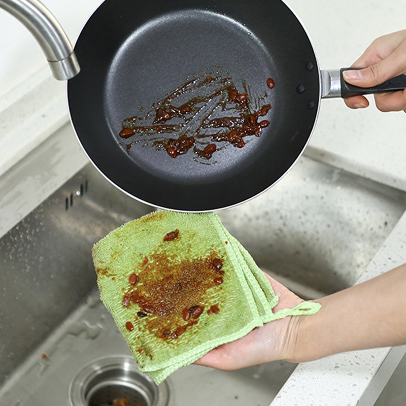 🍳 مناديل مطبخ متعددة الاستخدامات قابلة لإعادة الاستخدام ماصة للماء سريعة الجفاف للتنظيف المنزلي ٦ قطع - Image 4