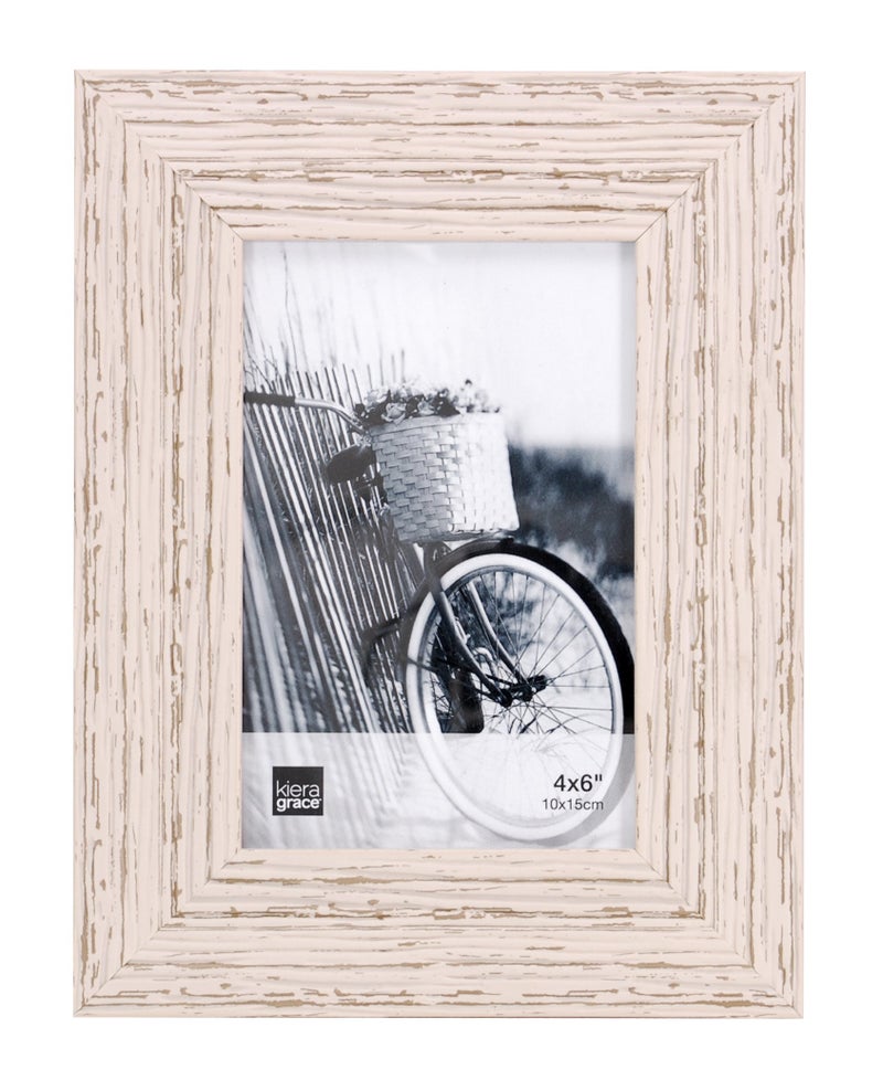 Kiera Grace Maya Weathered Beachwood Picture Frame, 4 x 6 inches, White - Image 1