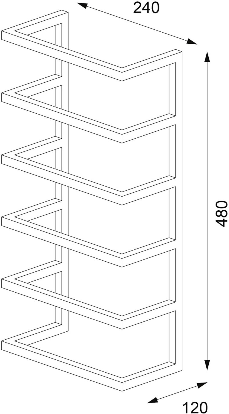Indian Decor 48153 Large Towel Rail Black Metal Wall Mounted 24 x 48 x 12 cm - Image 5