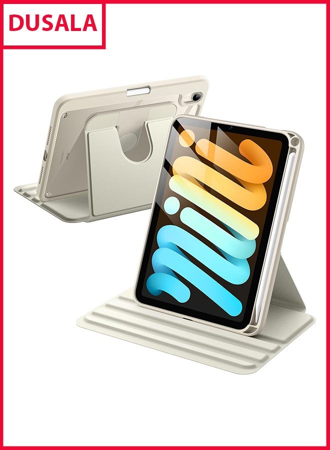 DUSALA Rotating Case for iPad mini 5 2019 (5th Generation 7.9 inch) with Pencil Holder,360 Degree Rotation Protective Stand Slim Cover Clear Back, Auto Wake/Sleep (iPad mini 5) - Image 1