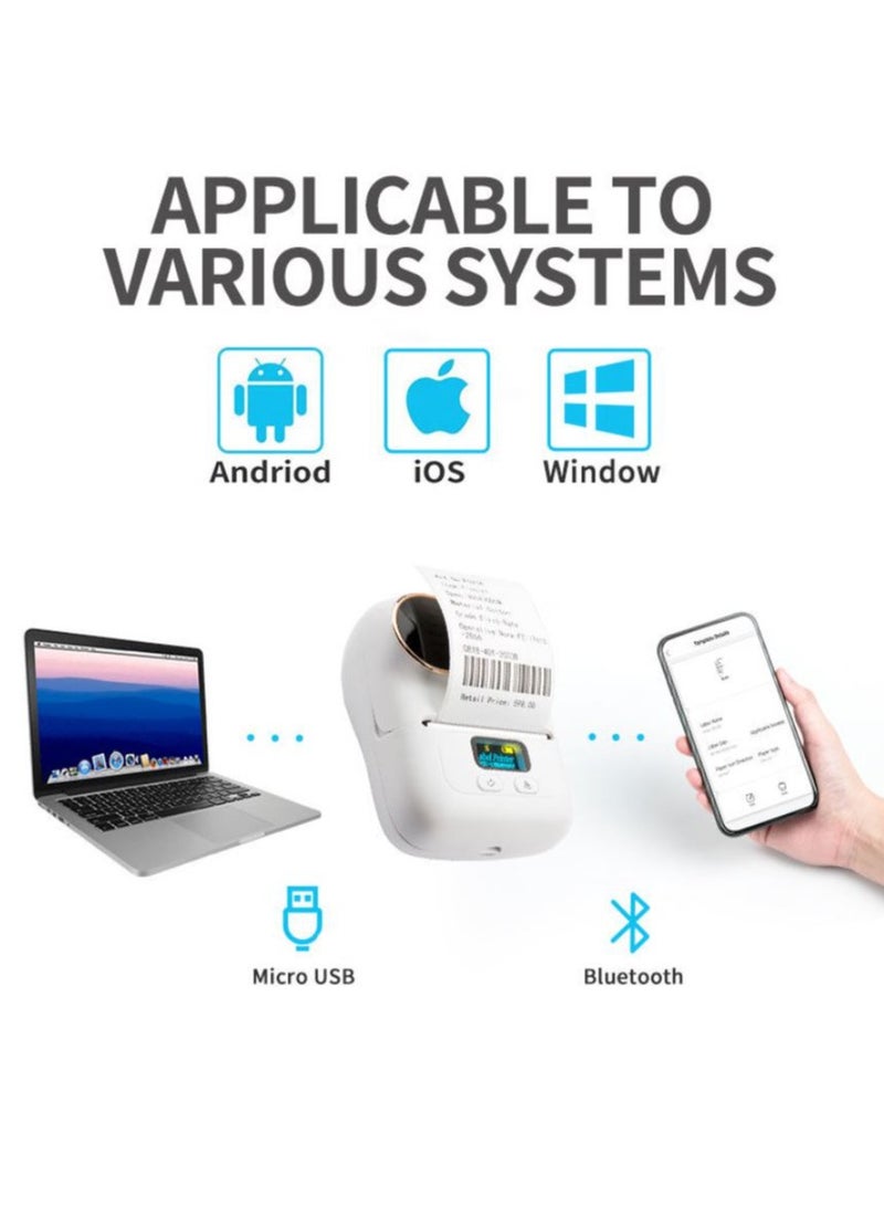 AIMO M110 Mini Label Printer – Portable Bluetooth Thermal Sticker Printer (White) - Image 5