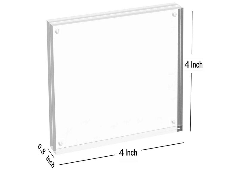 Magicool Magicool Premium Acrylic Photo Frame- Magnet Photo Frame -Double Sied Thick Desktop Frames (4x4 2pack) - Image 3