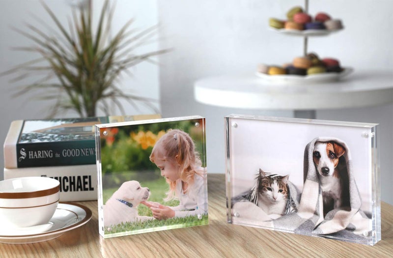 Magicool Magicool Premium Acrylic Photo Frame- Magnet Photo Frame -Double Sied Thick Desktop Frames (4x4 2pack) - Image 4