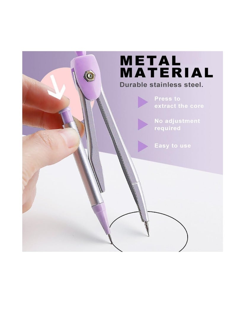 Generic Durable Maths Set for Secondary School with Shock-Proof Box, Complete Learning Kit Loved by Kids in Purple  - Image 2