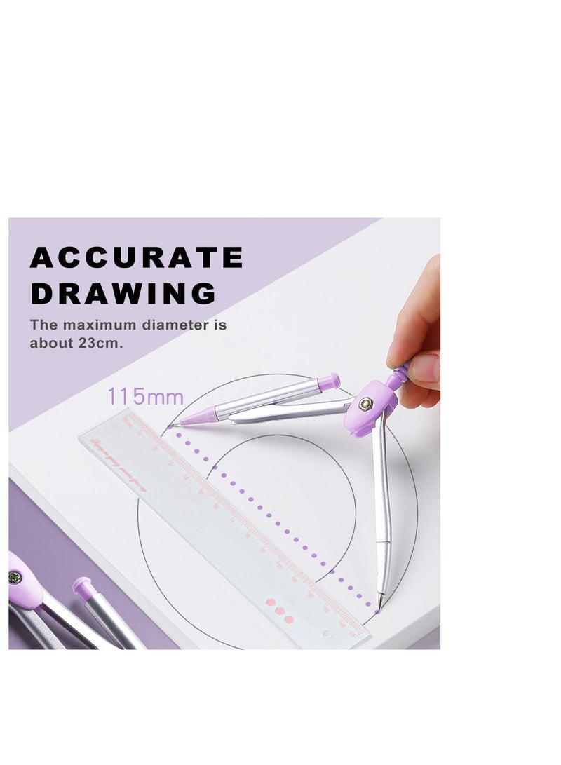 Generic Durable Maths Set for Secondary School with Shock-Proof Box, Complete Learning Kit Loved by Kids in Purple  - Image 4