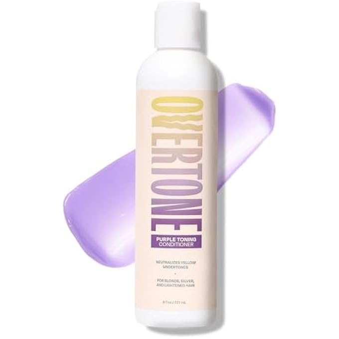 OVERTONE HAIRCARE PURPLE TONING CONDITIONER - NEUTRALIZES BRASSINESS FOR BLONDE & PLATINUM HAIR - DEEPLY HYDRATING FORMULA WITH SHEA BUTTER & COCONUT OIL - VEGAN, CRUELTY-FREE, PARABEN-FREE - 8 OZ - Image 2