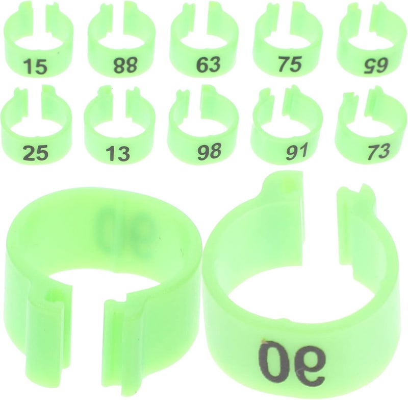 Green Pigeon Leg Bands 100 Pcs Lightweight Identification Rings For Poultry Supply - Image 1