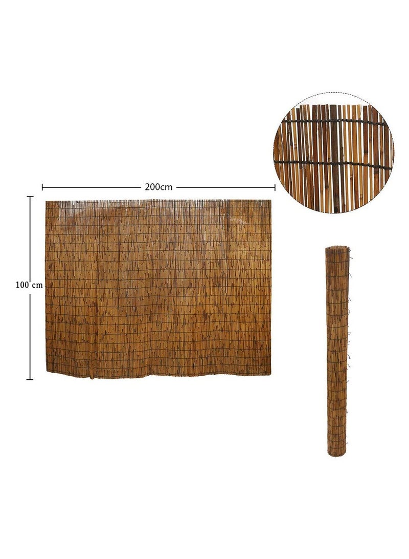 LINGWEI Bamboo Roller Blinds Beige 200x100cm - Image 3