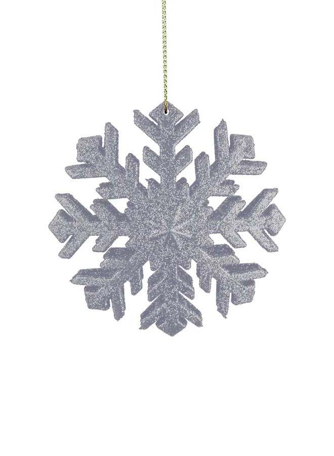 1pc Silver Glitter Snowflake Christmas Tree Hanging Ornament – Sparkling Snowflake Decoration for Holiday Tree, Party & Home Décor - Image 1