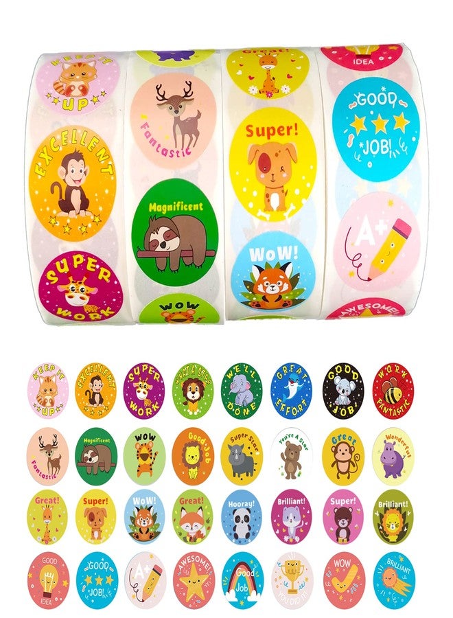 AQRICHFOX 2000 Motivational Animal Reward Stickers for Kids & Classroom - Image 1