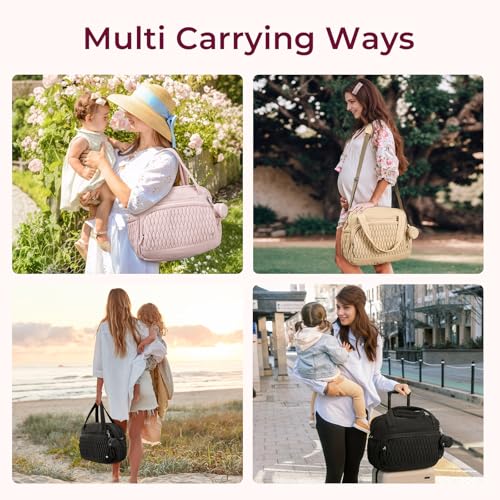 Telena Tote Diaper Bags, Travel Crossbody Large Capacity Hospital Bag for Women Labor Delivery with Pacifier Case Khaki - Image 2