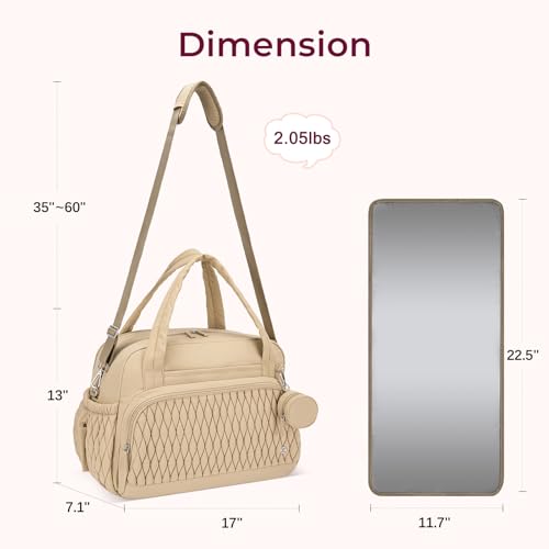 Telena Tote Diaper Bags, Travel Crossbody Large Capacity Hospital Bag for Women Labor Delivery with Pacifier Case Khaki - Image 3
