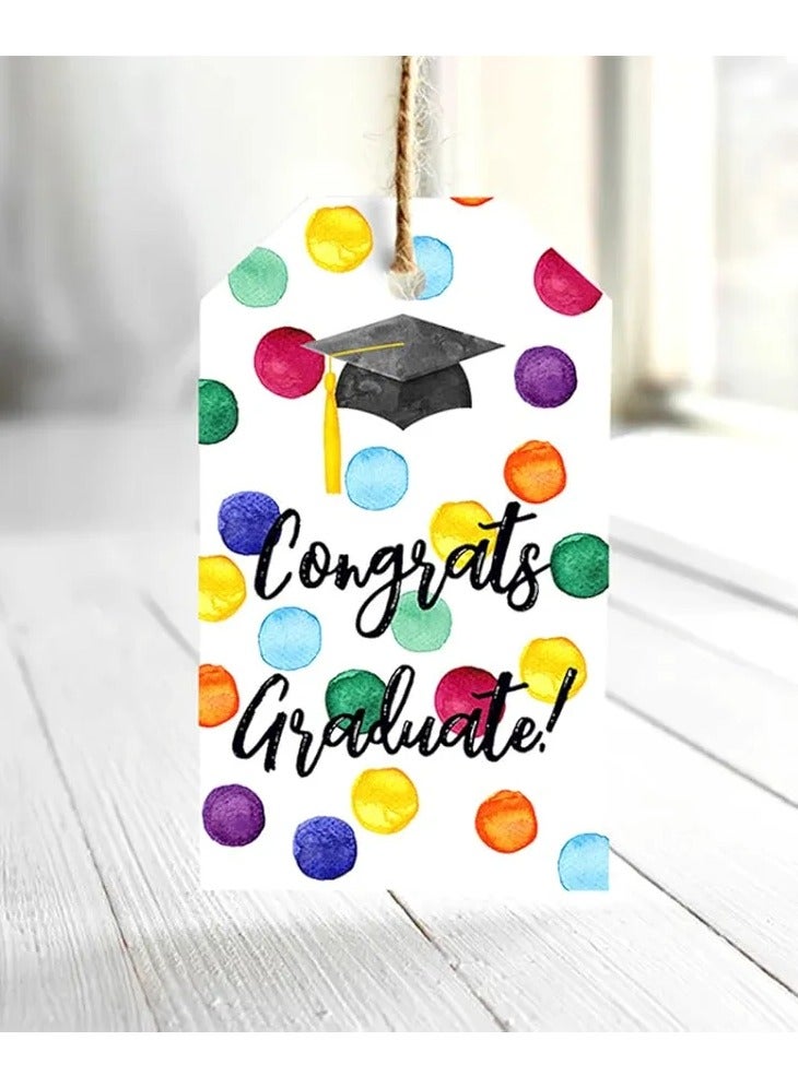 50 Congrats Graduate Gift Tags for Graduation Gifts for Her Him, Graduation Party Favors Bags Gift Tag, Graudation Decorations Tags, Gift Wrapping Paper Labels for College High School - Image 1