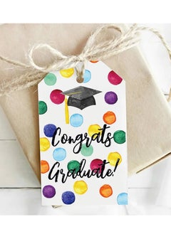 Generic 50 Congrats Graduate Gift Tags for Graduation Gifts for Her Him, Graduation Party Favors Bags Gift Tag, Graudation Decorations Tags, Gift Wrapping Paper Labels for College High School  - Image 2