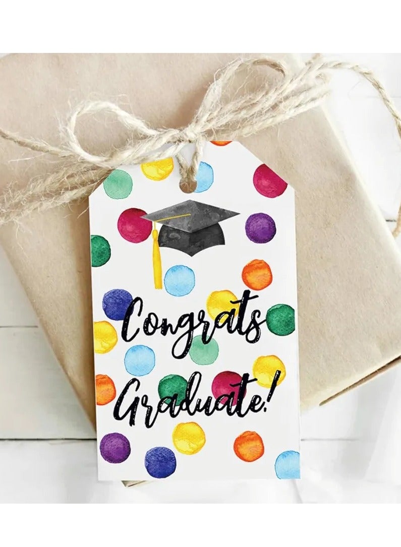 50 Congrats Graduate Gift Tags for Graduation Gifts for Her Him, Graduation Party Favors Bags Gift Tag, Graudation Decorations Tags, Gift Wrapping Paper Labels for College High School - Image 2