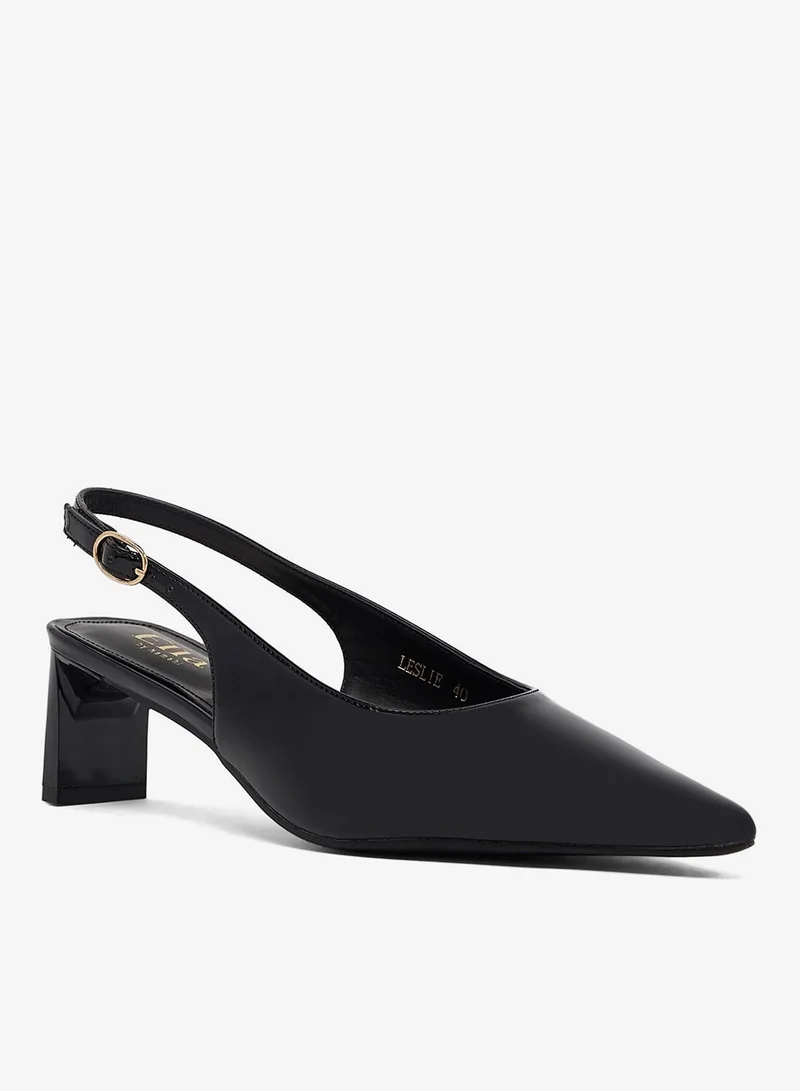 ايلا حذاء بكعب متوسط بحزام خلفي