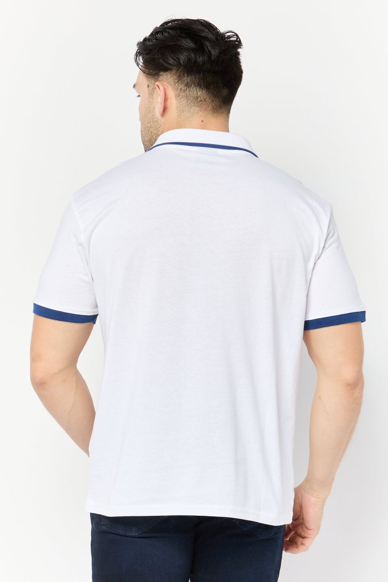 Paul Frank قميص بولو بأكمام قصيرة بتصميم عادي للرجال بشعار العلامة التجارية، أبيض - Image 4