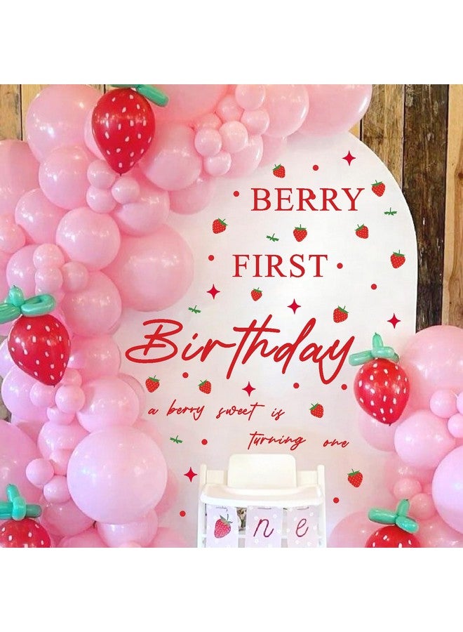 THEYGE Berry First Birthday Decal Sign Party First Birthday Backdrop Decals Baby Shower Girl Party Arch Stickers Strawberry Fruit Birthday Party Decorations Balloon Arch Party Supplies - Image 2