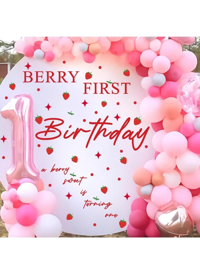 THEYGE Berry First Birthday Decal Sign Party First Birthday Backdrop Decals Baby Shower Girl Party Arch Stickers Strawberry Fruit Birthday Party Decorations Balloon Arch Party Supplies - Image 4