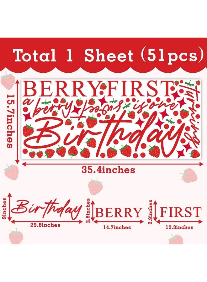 THEYGE Berry First Birthday Decal Sign Party First Birthday Backdrop Decals Baby Shower Girl Party Arch Stickers Strawberry Fruit Birthday Party Decorations Balloon Arch Party Supplies - Image 5