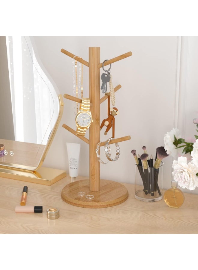 Bamboo Tree-Shaped Coffee Cup Holder – Decorative Coffee Cup Organizer with 6 Hooks, Coffee Station Décor for Kitchen, Home - Image 5