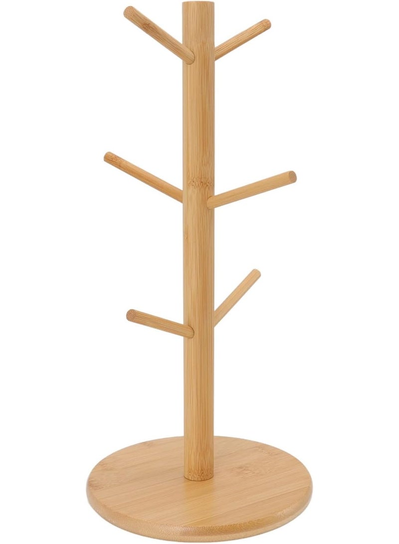 Bamboo Tree-Shaped Coffee Cup Holder – Decorative Coffee Cup Organizer with 6 Hooks, Coffee Station Décor for Kitchen, Home - Image 2