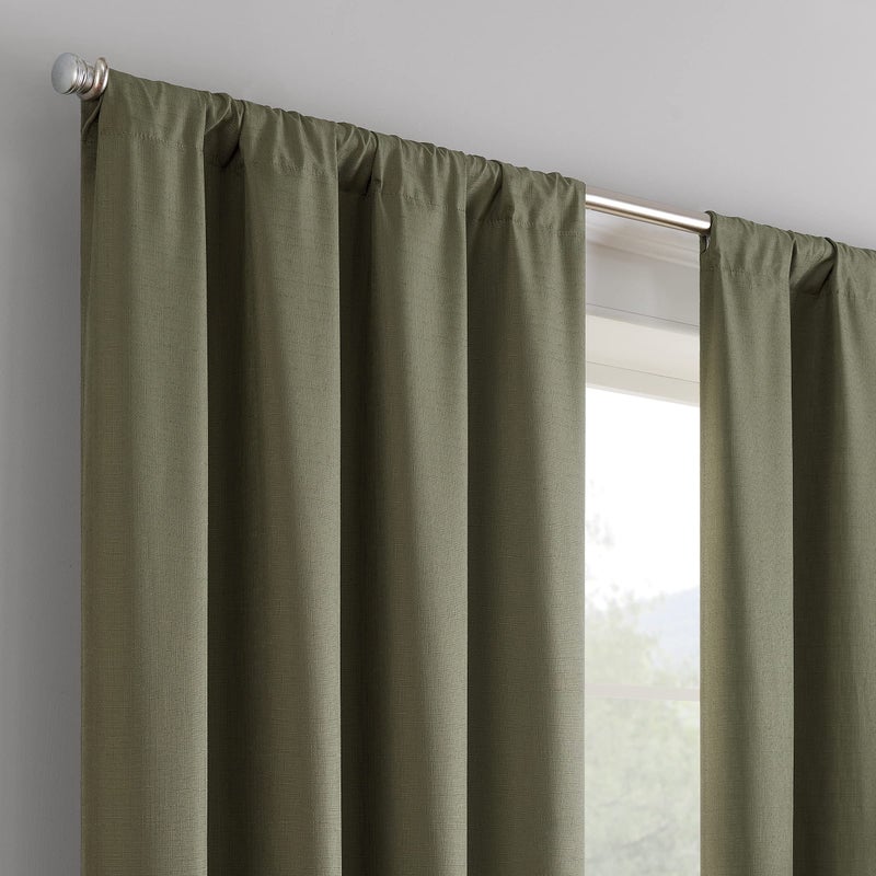 Eclipse Kendall Modern Blackout Thermal Rod Pocket Window Curtain for Bedroom or Living Room (1 Panel)  42 X 63  Artichoke - Image 4