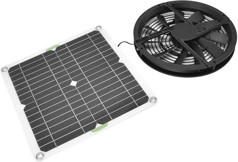مجموعة مروحة العادم بالطاقة الشمسية 10 بوصة 100 واط لتهوية سقيفة النافذة أو حظيرة الدجاج أو الدفيئة - Image 4